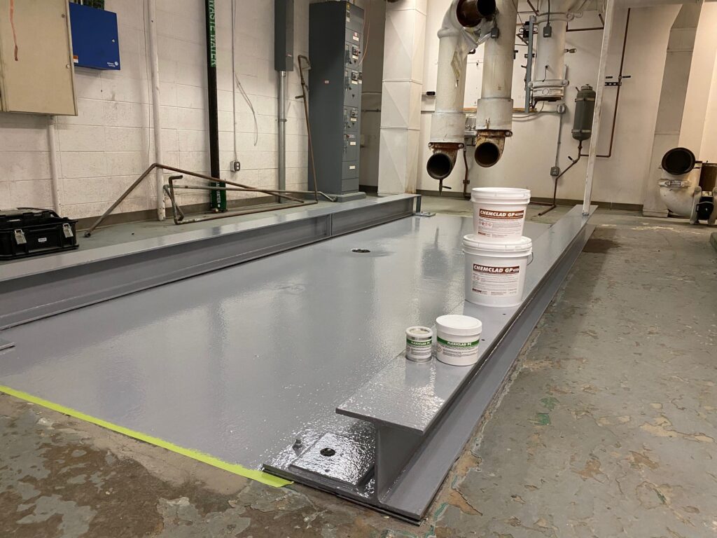 Eneclad GP coating on steel beams and concrete